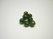 Perla in vetro tonda verde