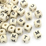 100 perle a cubo lettere alfabeto  in legno naturale  in prenotazione leggi l'inserzione