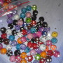 50 PERLE COLORATE CON STRASS 10MM