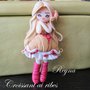 Collana bigiotteria fimo polymer clay handmade bambolina doll croissant ai ribes