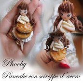 Collana bigiotteria fimo polymer clay handmade bambolina doll pancake