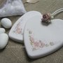 Cuore in gesso profumato stile shabby chic per bomboniere o segnaposto