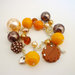 Orange cookie with strass - bracelet