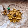 completo collana in fimo forma girasole e anello