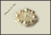 Anello "Fiore" con perle e mezzi cristalli