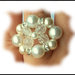 Anello "Fiore" con perle e mezzi cristalli