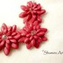 Collana Estate Rosso Ciliegia con Fiori Grandi in Fimo