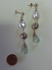 orecchini argento con perle