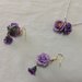 Orecchini e pendente con fiori viola