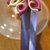 Cerchietto in raso color glicine/ lilla con fiore kanzashi a doppi petali