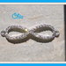 1 connettore infinito link strass bianchi