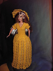 abito barbie  uncinetto di colore giallo