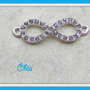 1 connettore link infinito strass grigio 32x10mm