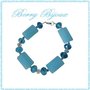 !!SPEDIZIONE GRATIS!! BRACCIALE CON RETTANGOLI DI QUARZO AZZURRO E CHIUSURA IN ARGENTO 925 Cod.br-34pd