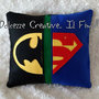 Cuscino Pannolenci Batman VS Superman supereroi idea regalo - HANDMADE -