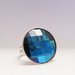 "Bottone Bermuda Blue" - Anello in cristallo Swarovski ed argento 925