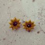 orecchini monachella "girasole" in fimo con brillantino