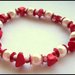 Bracciale elastico "Red" con perle, paillettes e chips