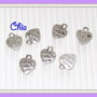 OFFERTA 50 charms cuoricino "made with love"