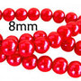 Lotto 25 perle vetro cerato ROSSO 8mm