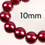 Lotto 20 perle vetro cerato ROSSO BORDEAUX 10mm