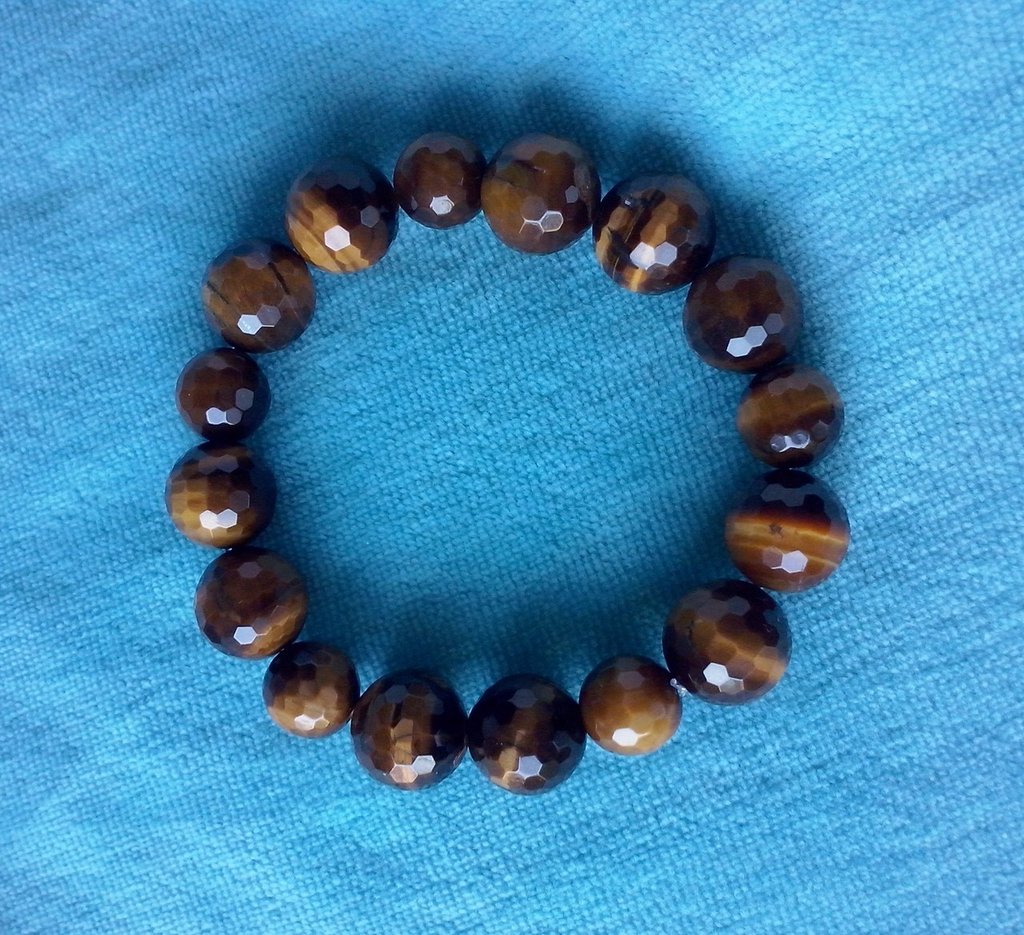 Bracciale Elastico Con Perline 10mm: Occhio Di Tigre, Ossidiana Nera, Ematite, Tripla Protezione