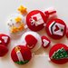 Set di decorazioni per l'albero di Natale in feltro rosso e bianco: addobbi fatti a mano!