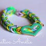 BRACCIALE ELASTICI CON CIONDOLO CUORE VERDE ED ORO