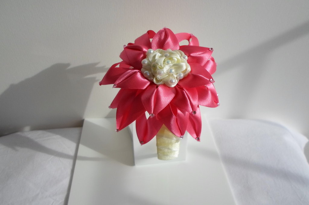 Spilla E Clip Per Capelli A Fiore Di Papavero Fatto A Mano – Seta Rossa, Accessorio Artigianale
