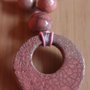 collana in ceramica raku rosa