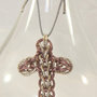 Collana con croce chainmail argento e rosa