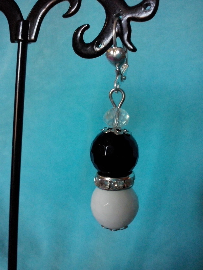 Perline A Goccia In Agata Autentica, Onice Nero, 22 X 30 Mm