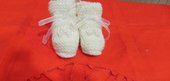 Scarpine scarpe neonato fatte a mano - "Lana Gatto" ferri-uncinetto  