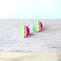 Orecchini bottoni - arcobaleno  fabric-covered button earrings