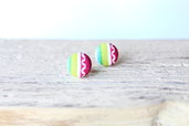 Orecchini bottoni - arcobaleno  fabric-covered button earrings