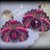 Orecchini Fuego in macramè con Rivoli Swarovski rosa fucsia marrone - Orecchini grandi