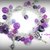 Bracciale charms argento tibetano con perle e cristalli viola