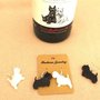 PAIO ORECCHINI plexiglass - black& WHITE - scottish e westie - no fimo - no made in china 