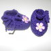 SCARPINE ballerine neonato bimba lana viola con fiore in raso