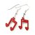 PAIO ORECCHINI PLEXIGLASS - note musicali in rosso e cuoricini - 