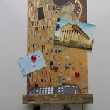 portachiavi appendichiavi Klimt il bacio  organizer lavagna portacellulare
