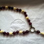 Collana in agata rossa perle in agata e quarzo crema tutta lunghezza con il ciondolo circa 70 cm