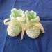 SCARPINE neonato unisex lana multicolore della Gatto con fiocco giallino  