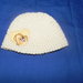 Cappellino neonato UNISEX fatto a mano BIANCO lana "Gatto" o cotone 
