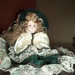 bambola in ceramica "Damina verde"