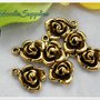 1 PZ  CHARM ROSA IN METALLO ORO,metal pendant  golden rose#