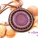 Medaglione etnico con perline lilla viola e marroni