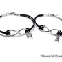 2 bracciali uomo donna infinito iniziali lettere regalo amore alfabeto 