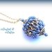 Palla capricho con perle azzurre e mezzi cristalli argento