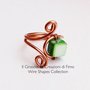 Anello in Wire Ramato e Vera Madreperla Verde - Wire Shapes Collection